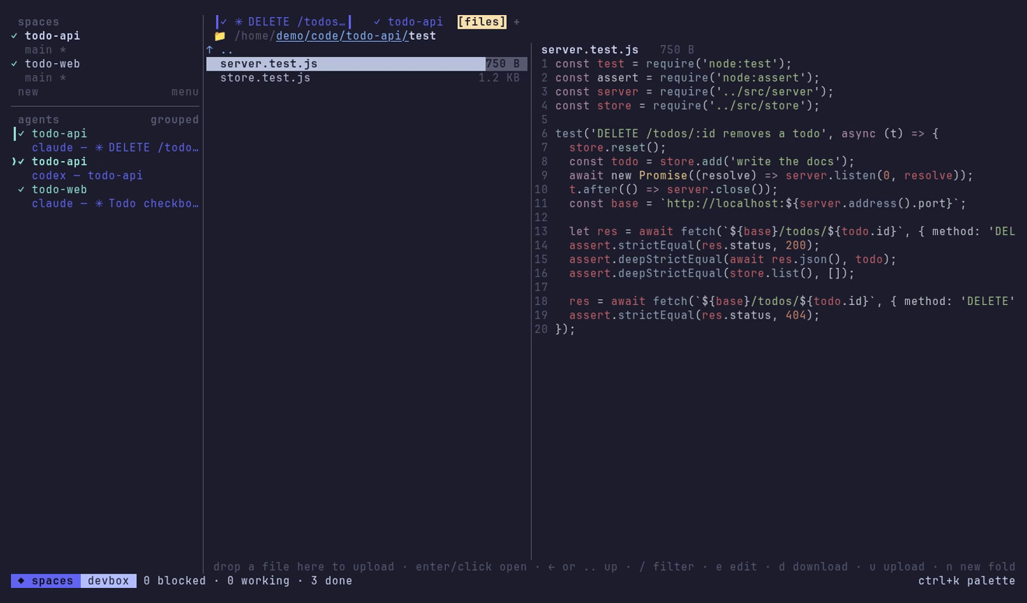 The Files tab with a highlighted file preview